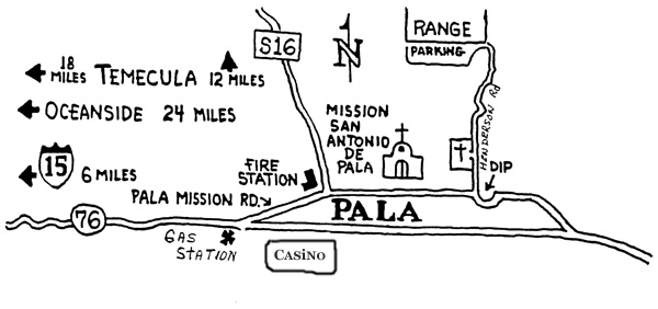 Map to Pala Shooting Range